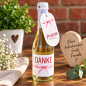 Preview: Geschenkflasche mit „Danke“-Etikett und passendem Geschenkanhänger